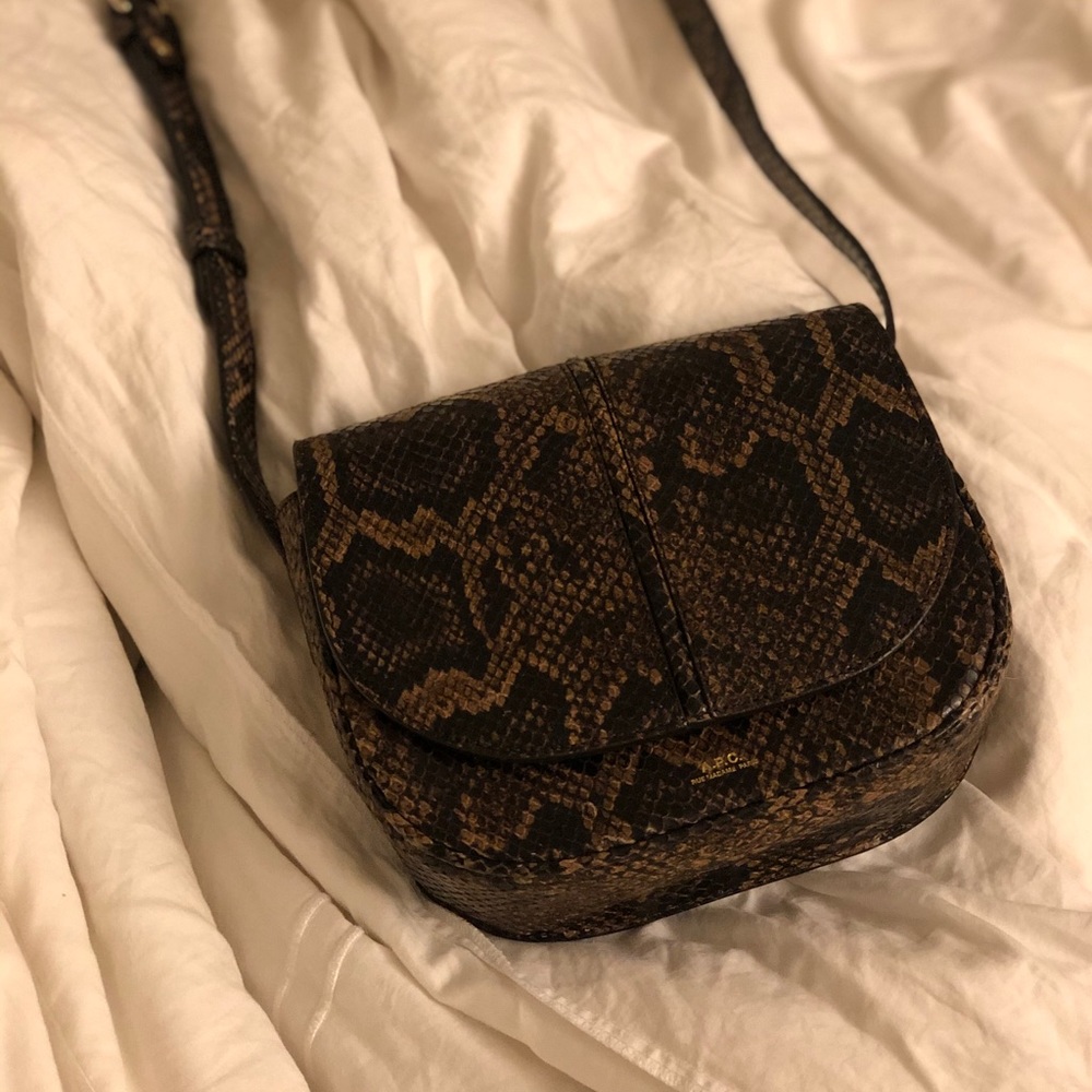 A.P.C Brown python betty bag